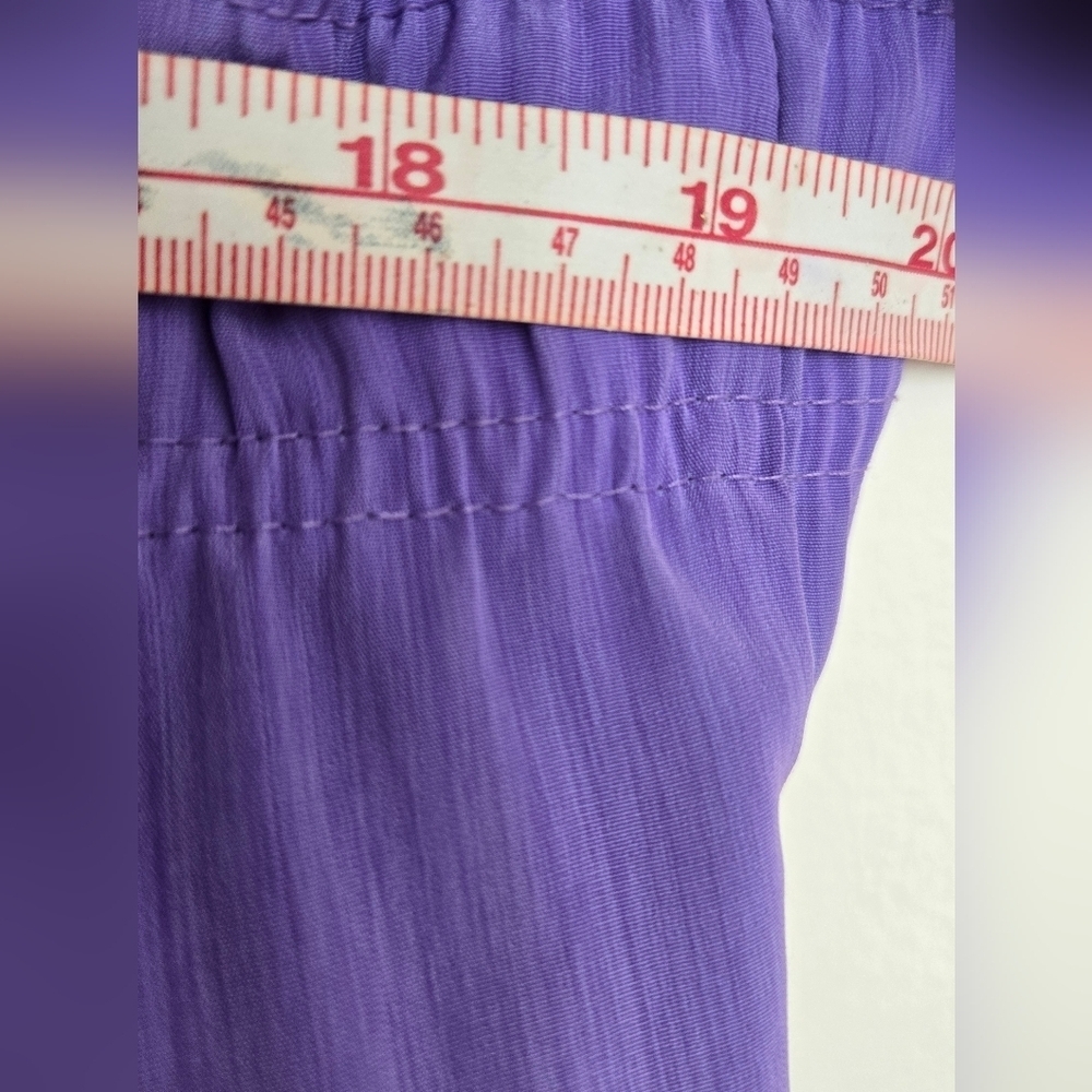 Vintage 80's Short Sleeve Button down Short Romper Purple - Picture 6 of 6